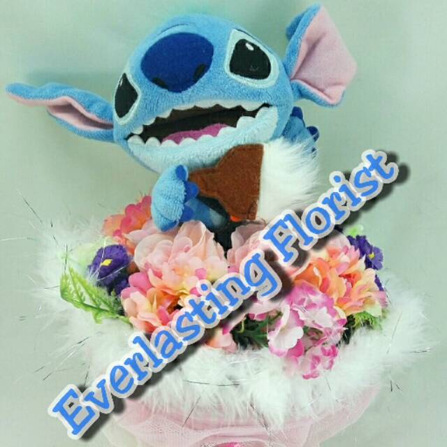 Bucket Stitch ( i121 ) Buket Bunga Boneka Bouquet Wedding Valentine Engaged Wisuda Kado Unik