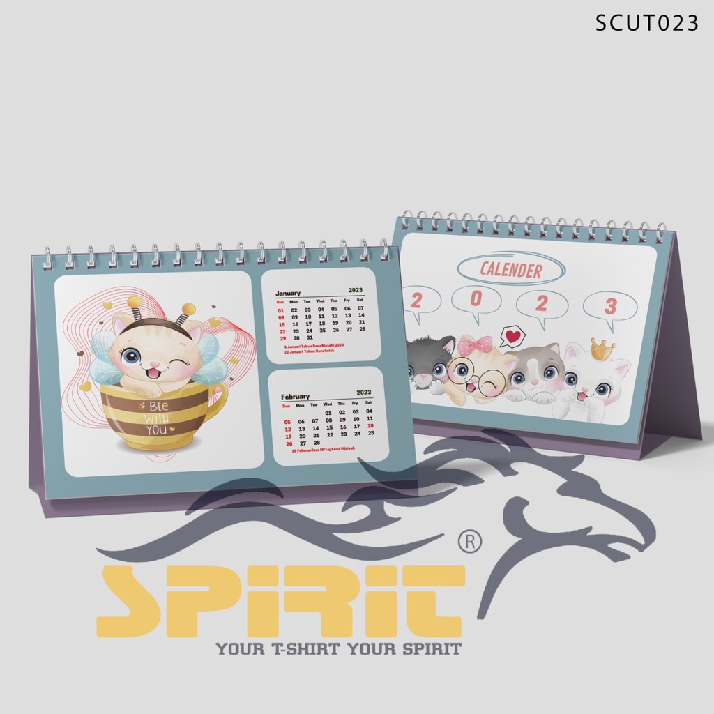 

Kalender Duduk / Kalender Meja Tahun 2023 Duduk Desian Kucing Eksklusif