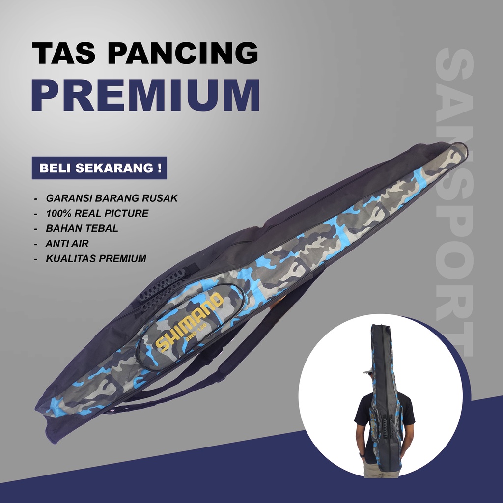 Tas Pancing Ransel - Tas Joran dan Reel - Bahan Kanvas Anti Air - Tas Pancing Shimano Panjang 120cm 
