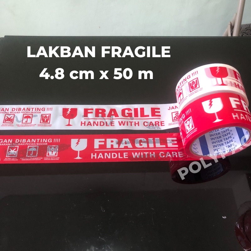 

Lakban Fragile 50 meter x 48 mm / Lakban Segel