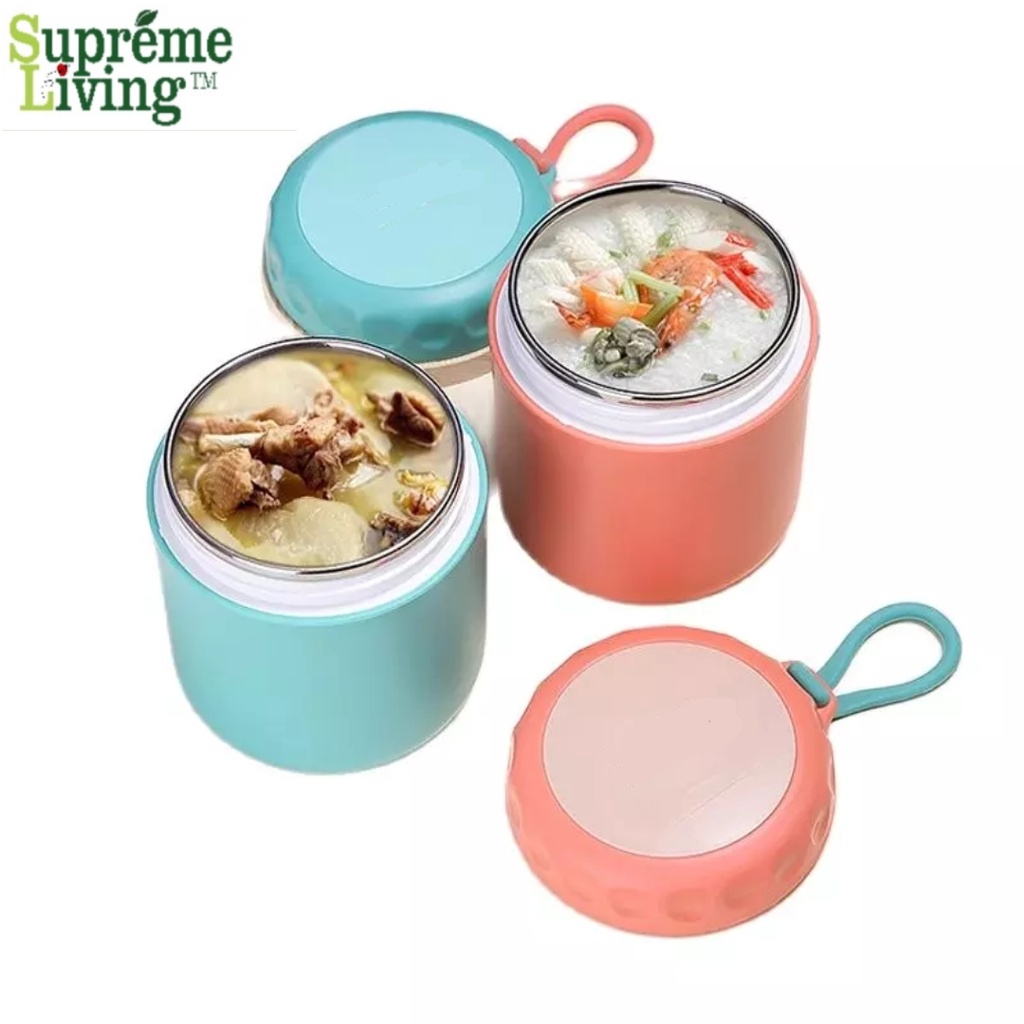 Termos Cangkir Tempat Sup 400ml Mangkok Soup Portable Anti Tumpah Kotak Bekal Makanan Free Sendok BPA FREE