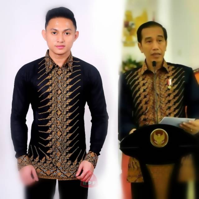 Batik Pria Lengan Panjang BATIK NAKULA HRB026 motif KERATONAN Kode 015 size M L XL XXL Reguler