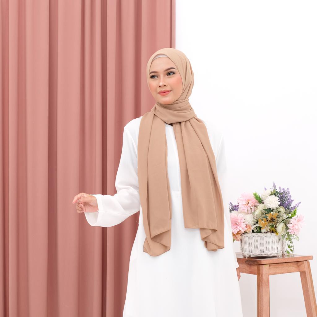 (BISA COD) PASHMINA DIAMOND 180X75 PREMIUM NISSA SABYAN-Chocoa Brown