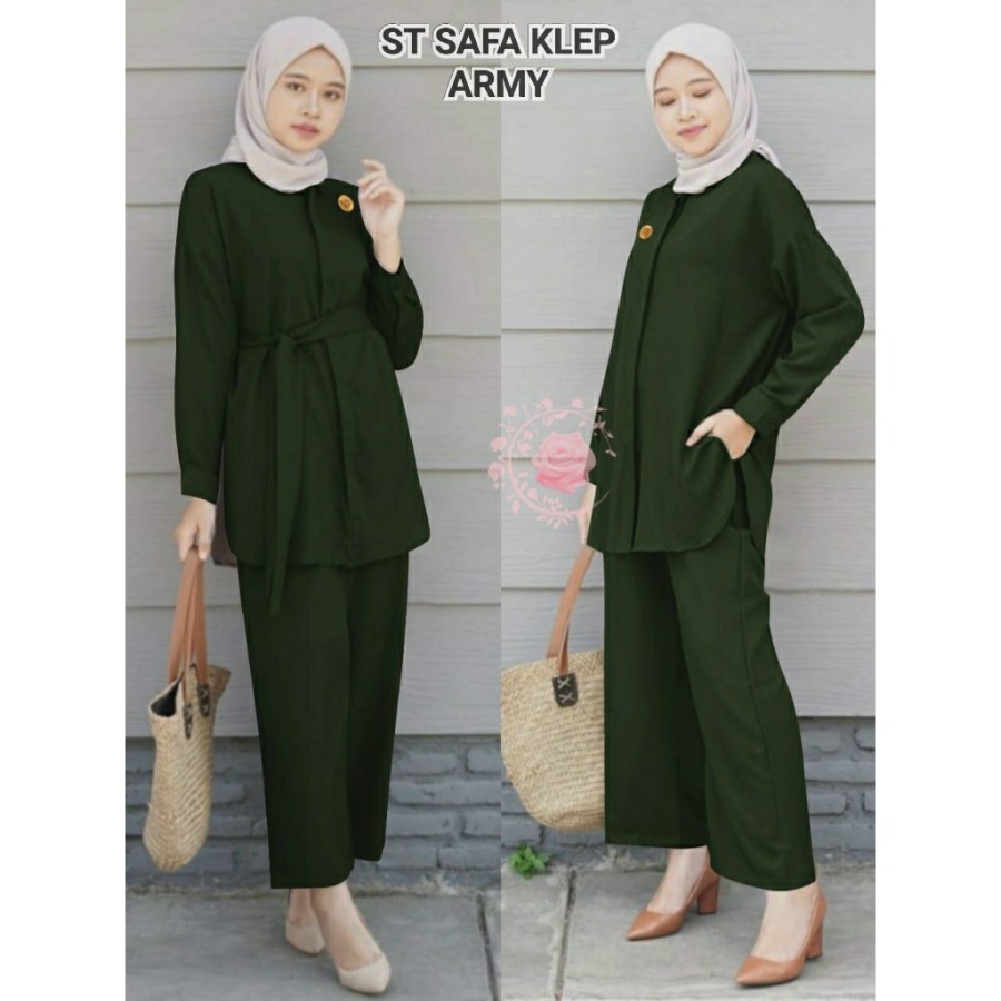 Baju Tunik Setelan Celana Wanita Dewasa Import Murah Kekinian Terbaru 2021 Bahan Moscrepe Ld 106