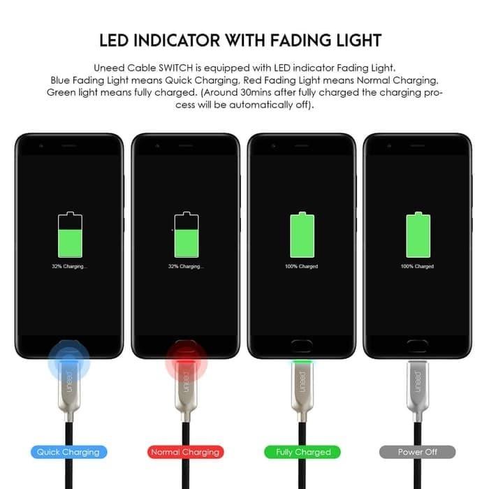 UNEED Switch Auto Disconnect Kabel Data Micro USB with QC 3.0 - UCB21M