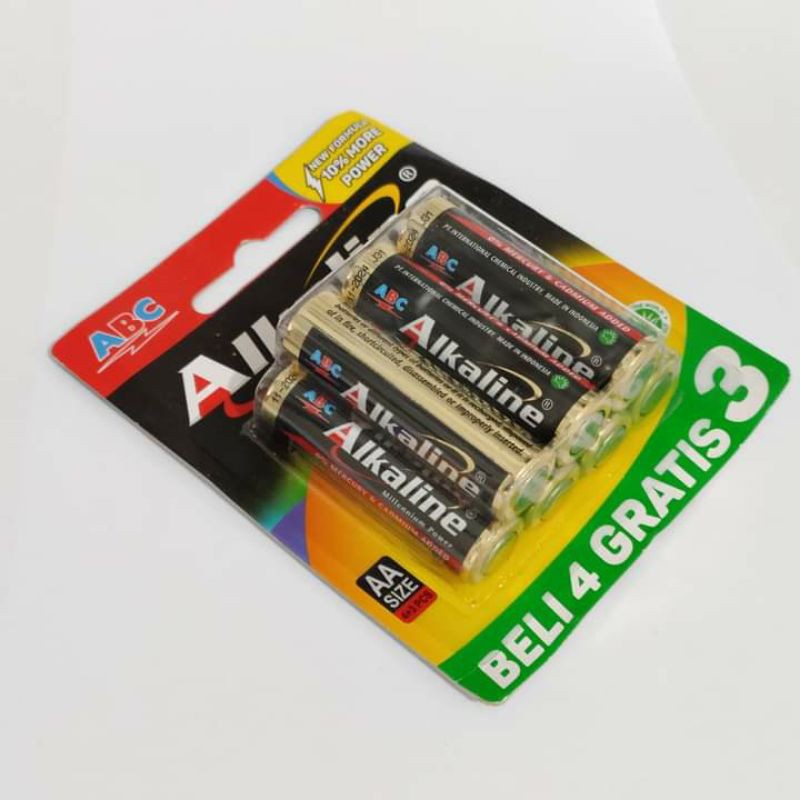 BATU BATTERY BATREI ORIGINAL ABC ALKALINE AA A2 ISI 7 PCS ABC A2