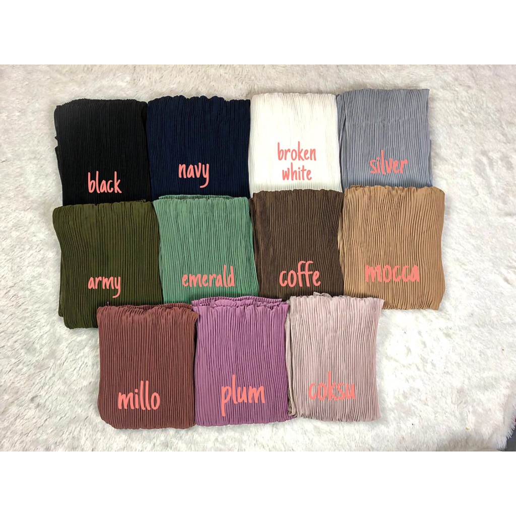 HIJAB PASHMINA PLISKET FULL CERUTY BABYDOLL180 X 75 CM PREMIUM KERUDUNG PASMINA FULL PLISKET