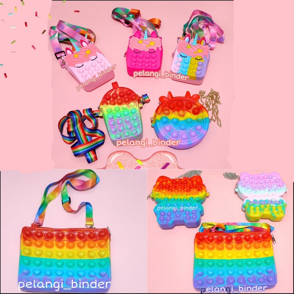 Tas pop it unicorn/tas pop it boba