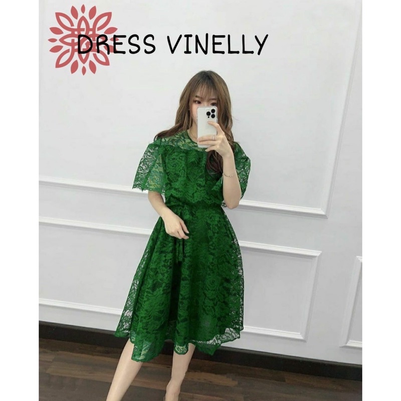 DRESS VINELLY BRUKAT / NEW DRESS / FASHION STYLE / COD / BAYAR DI TEMPAT / PAKAIAN WANITA TERBARU / DRESS CANTIK