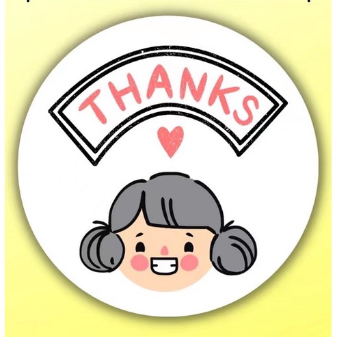 STICKER CUSTOM THANK YOU MADE WITH LOVE FOR YOUR ORDER HIJAB 2.5 CM