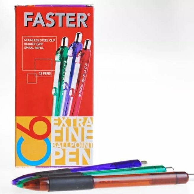 

Pulpen / Bolpoin faster cetek c6 Isi 12 Pcs