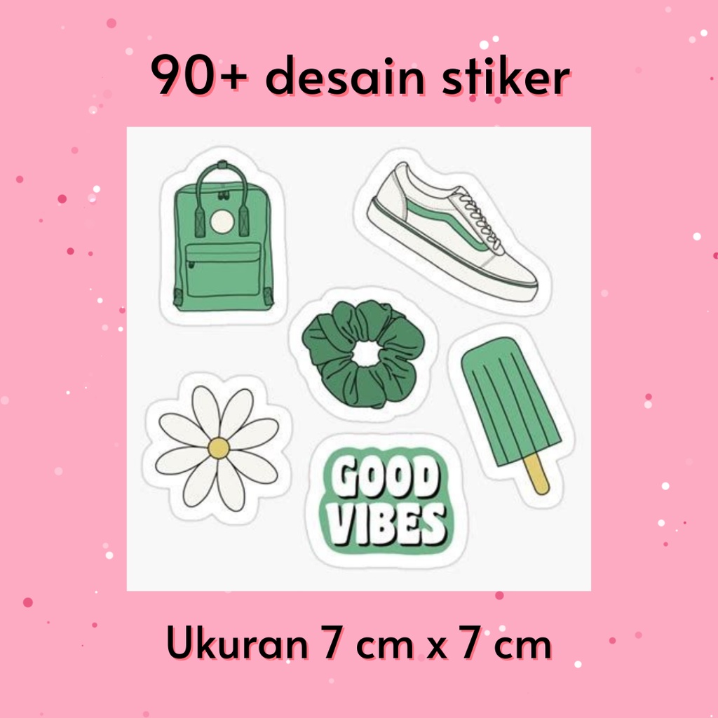 

Sticker Aesthetic Green Edition / Stiker Estetik 7x7 cm / Stiker Murah