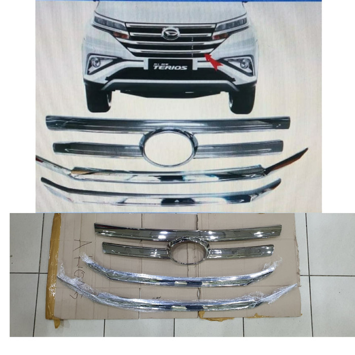 List grille GRILL RADIATOR BUMPER DEPAN TOYOTA ALL NEW RUSH / ALL NEW TERIOS 2018 2019 2020 2021 CHROME CROME tempel