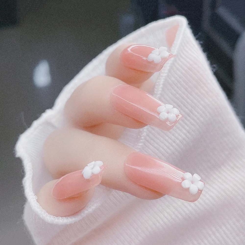 Mxbeauty Ornamen Bunga Putih Pink Mini 3d Bahan Resin Untuk Dekorasi Nail Art