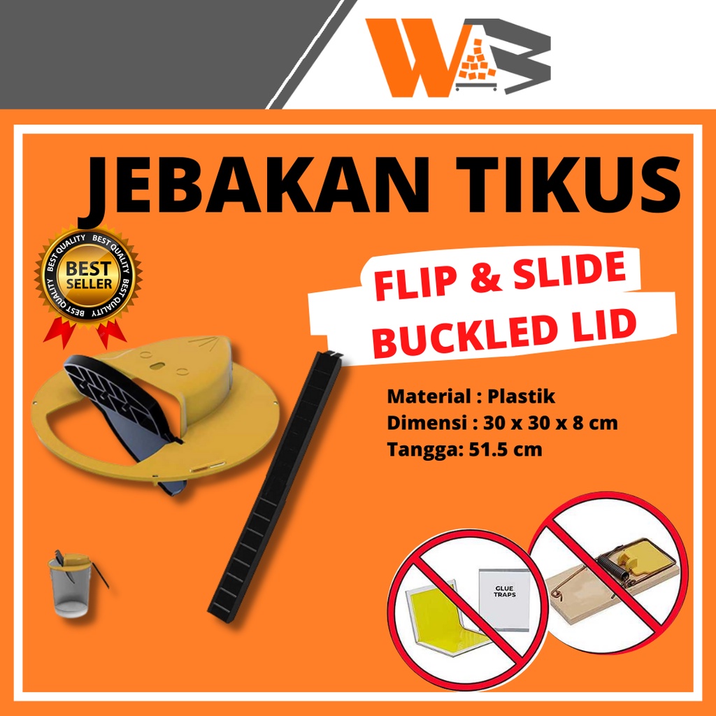 COD Jebakan Tikus Mouse Trap Flip Slide Bucklet Lid Mousetrap Flips / Perangkap Tikus / Bucket Lid Rat Mouse Trap Ember