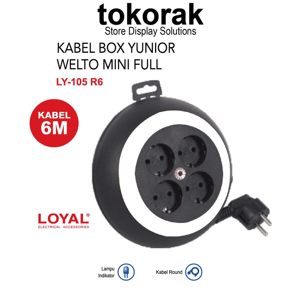 KABEL BOX WELTO MINI FULL 6M LY-105 R6 COLOKAN ROLL LOYAL STOP KONTAK