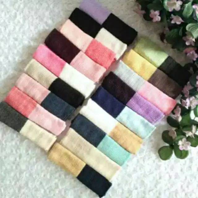 Ciput rajut 2 warna /bandana hijab 2 warna