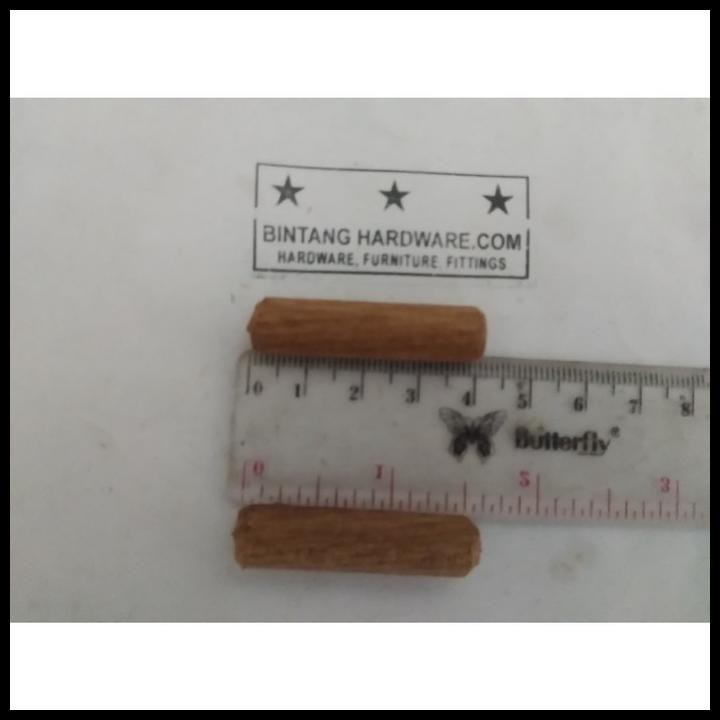 Dowel Kayu Bulat Ulir 10X40Mm Pin Stik Paku Pasak Kayu Lemari /Pcs