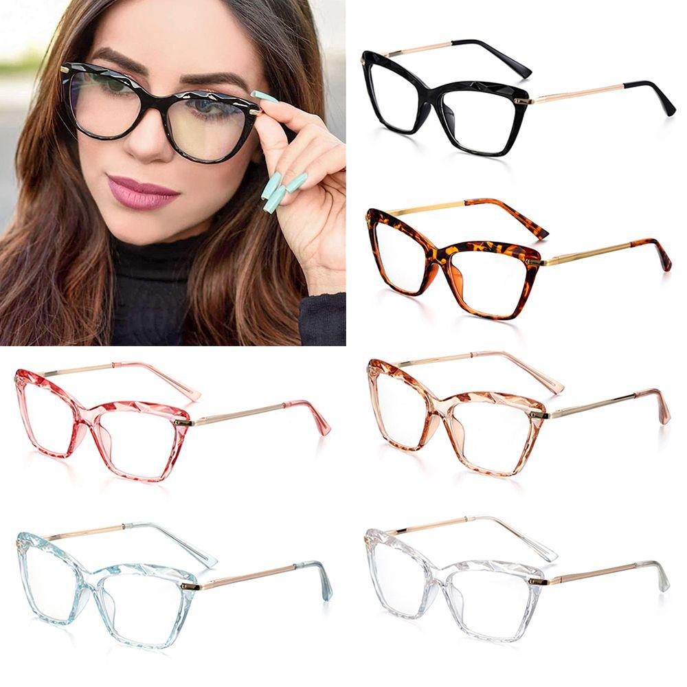 R-flower Square Glasses Frame Kacamata Fashion Myopia Glasses Transparan Dapat Dilengkapi Dengan Frame Kacamata Mata Kucing