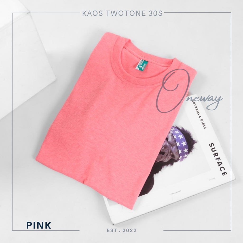 KAOS WANITA PINK / KAOS TWOTONE WANITA / KAOS PINK / BAJU POLOS WANITA / BAJU PINK