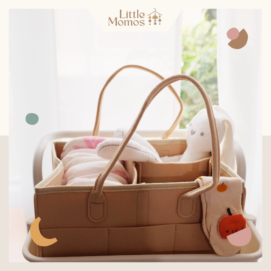 Little Momos Caddy Bag Ada Tutup Diaper Organizer / Tas Popok Peralatan Bayi seperti Kinderkeen