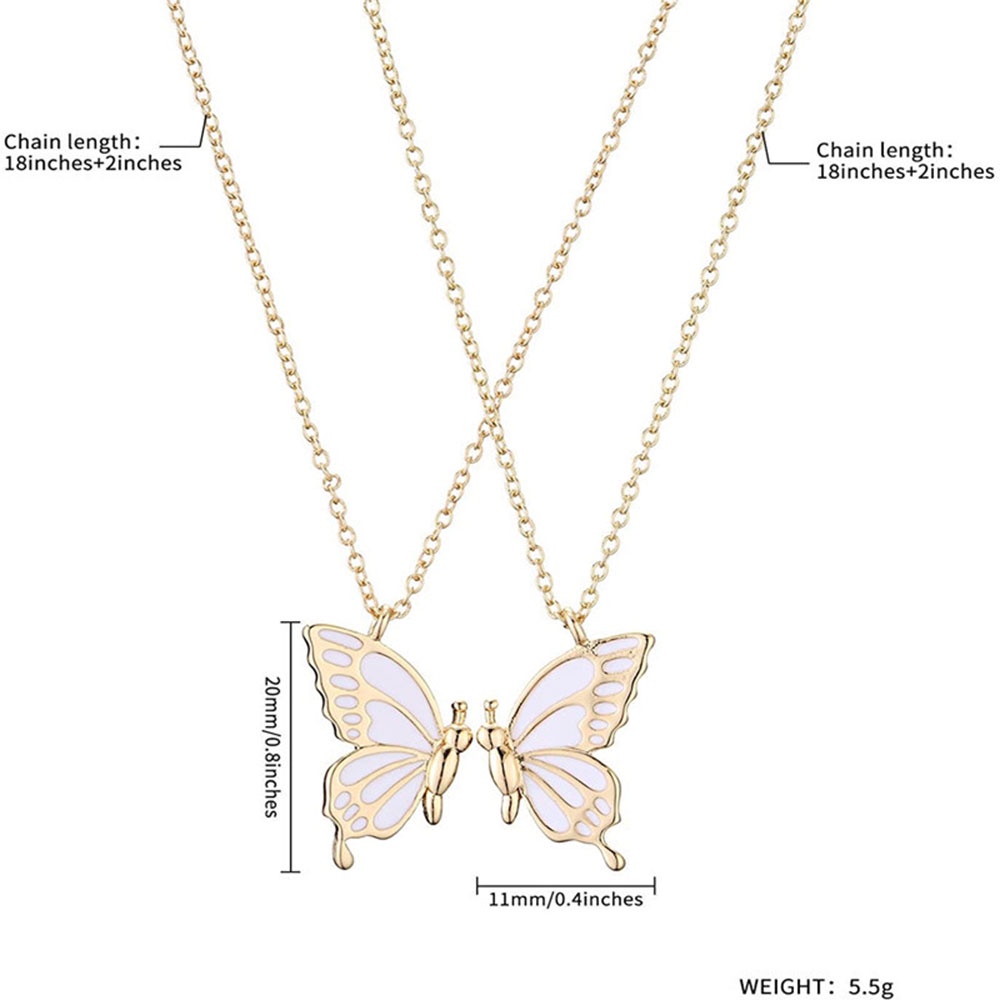 Set Kalung Rantai Multilayer Desain Kupu-Kupu Bahan Metal Warna Silver Gaya Retro Untuk Wanita