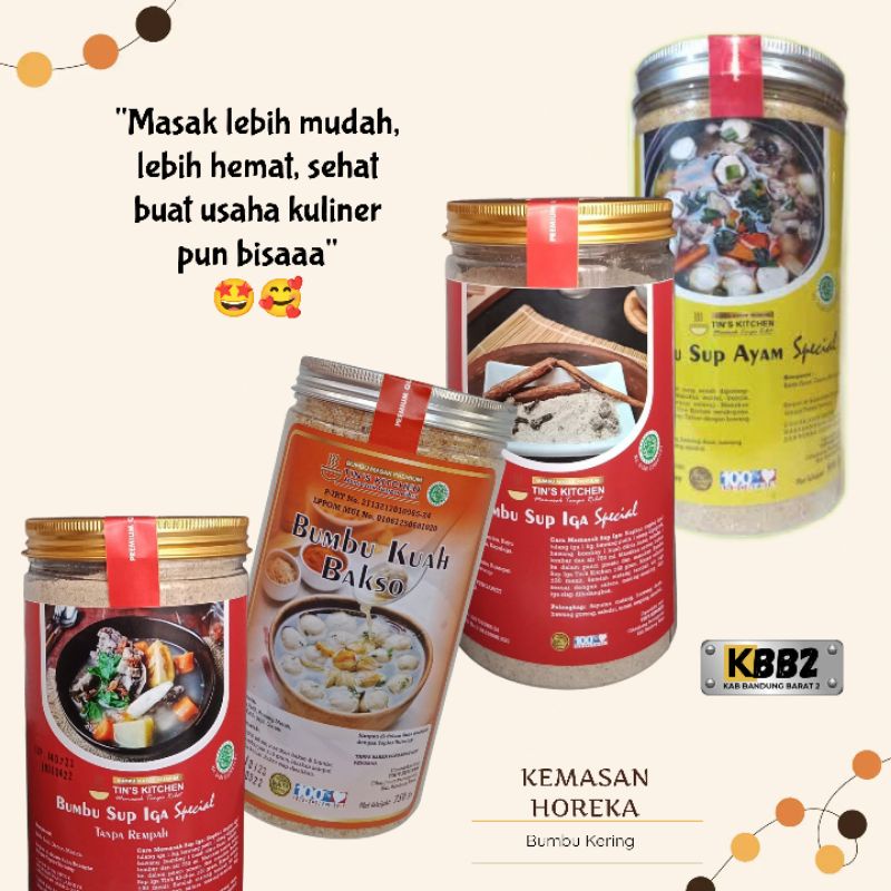 

TIN'S KITCHEN/BUMBU MASAK PREMIUM/Bumbu Sop Iga Special/Rempah/Non Rempah/Kuah Bakso Horeka 900gr