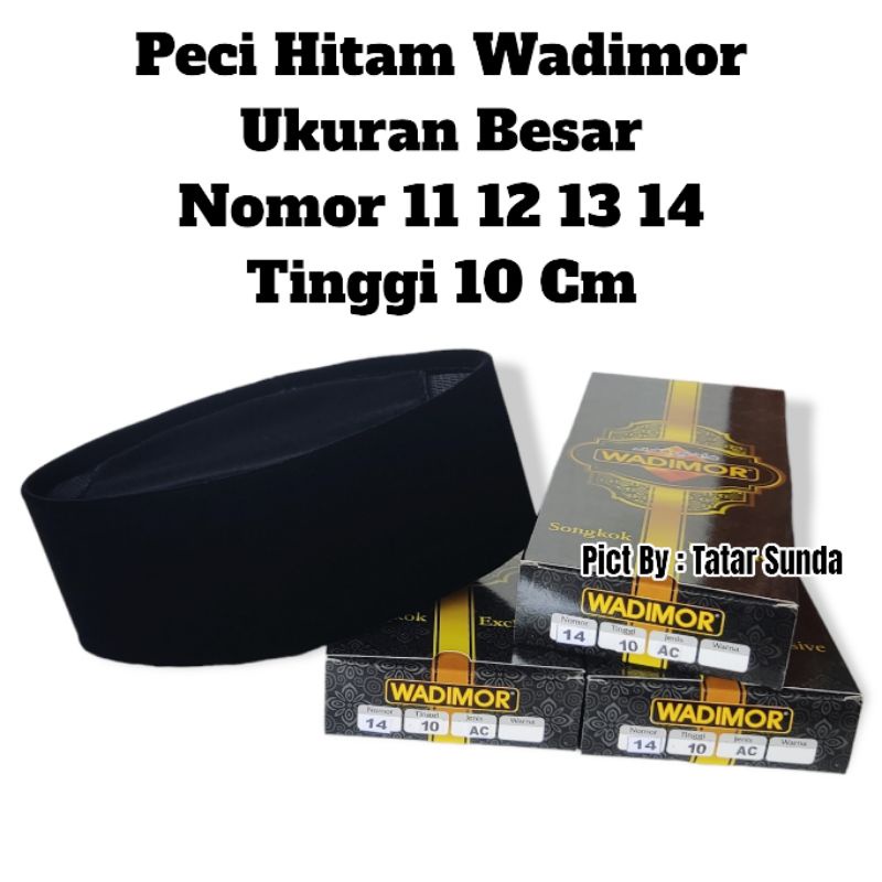 Peci Wadimor Hitam Ukuran Besar Nomor 11 12 13 14 Polos Ac