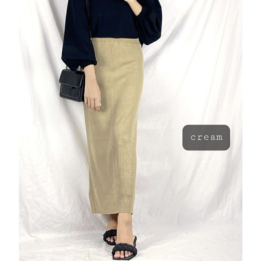 Rok Span Rajut Panjang Premium | ROK RAJUT  TEBAL | Rok Span Skirt Panjang