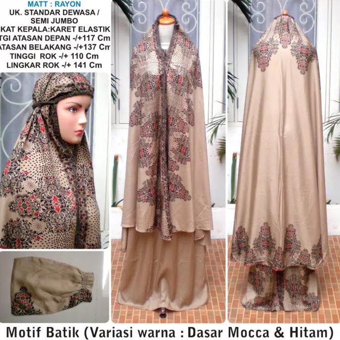 YUK BELI MUKENA KATUN RAYON MOTIF BATIK KODE 402B MUKENA BALI SEMI JUMBO MURAH - DASAR MOCCA