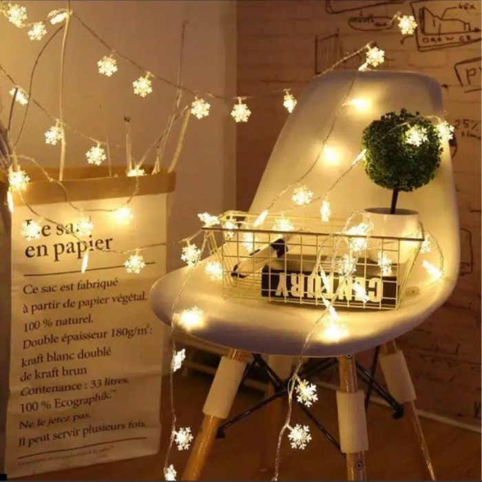 light lamp acara natal snow star salju led hiasan tree pajangan lampu