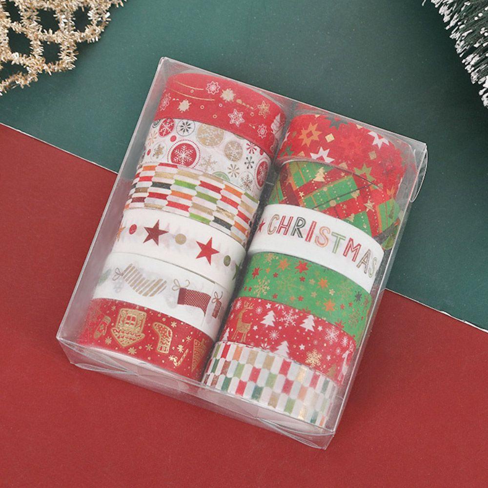 R-flower 12pcs/set Washi Tape Sastra Merry Christmas Scrapbooking Gadis Hati Little Fresh INS DIY Bahan