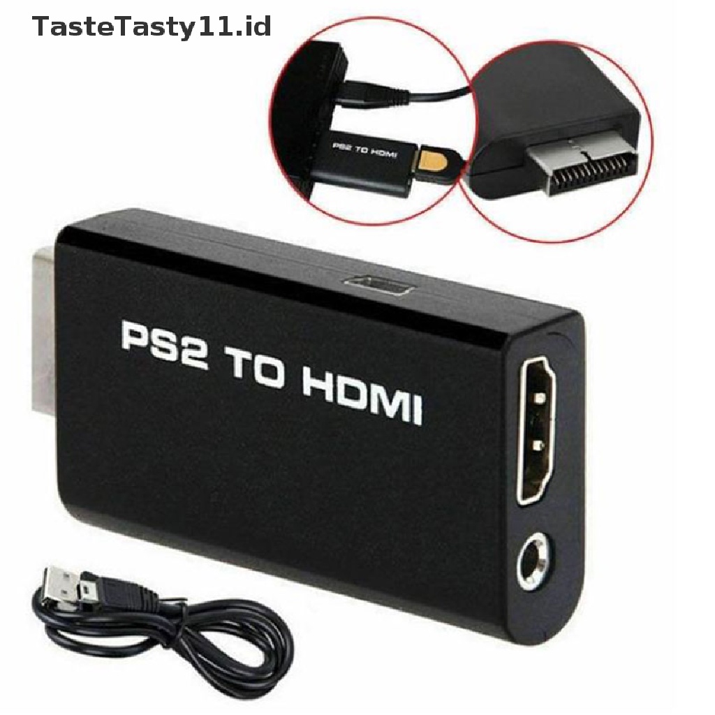 Tastetasty Adapter Konverter Video PS2 Ke HDMI Dengan Output Audio 3.5mm Untuk HDTV Monitor US