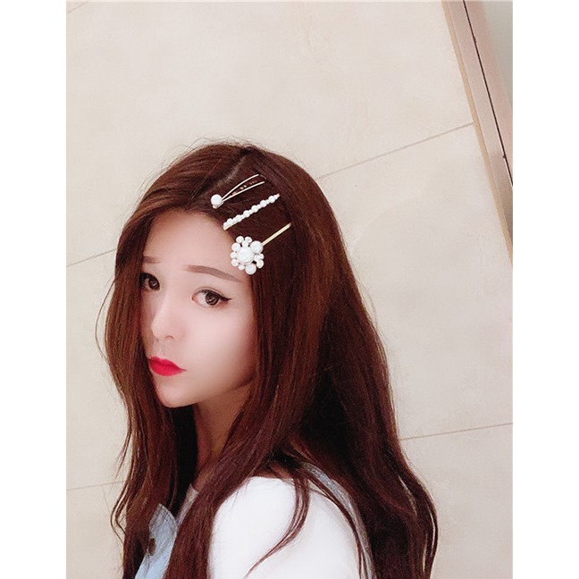 LRC Jepit Rambut Fashion White Pearl Hairpin F56943