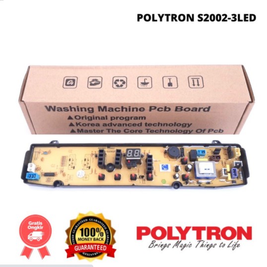 Modul Mesin Cuci POLYTRON TIPE PAW 7010 PAW 8010 PAW 9010  PAW 7009 PAW 7010LB NO MESIN ( S2002-3LED