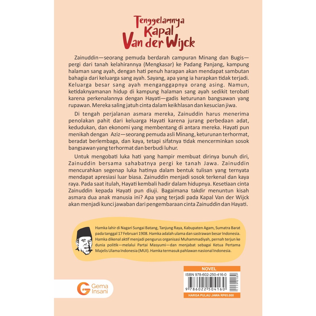 Buku Tenggelamnya Kapal Van Der wijck - Buya Hamka - Gema Insani 100% Original