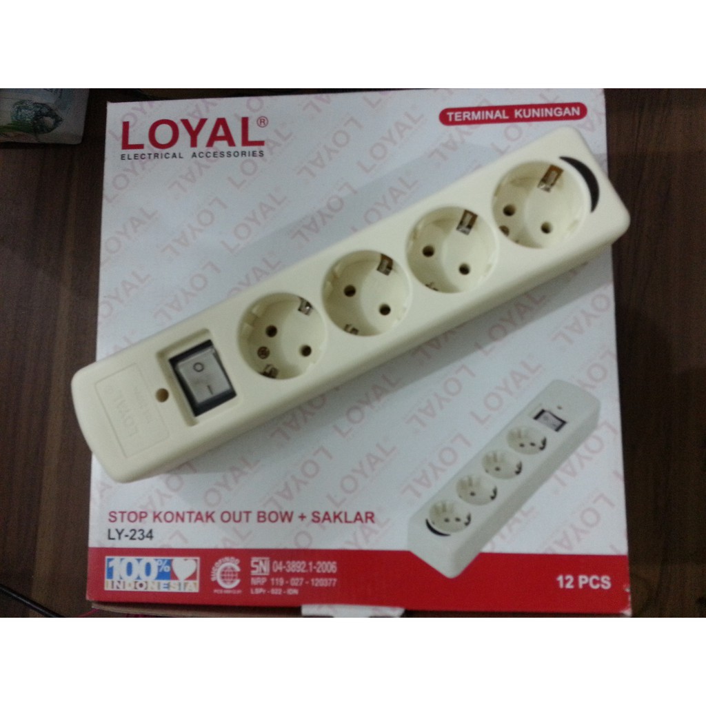 Loyal Stop Kontak + Saklar Lubang 4 Empat LY-234 / Soket / Adapter