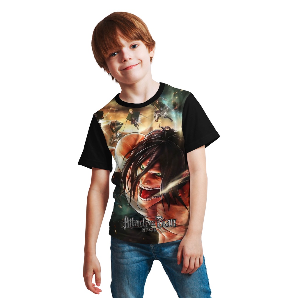 KAOS ANIME BAJU PAKAIAN ANAK SHINGEKI NO KYOJIN SNK ATTACK ON TITAN / KAOS ANAK AOT / SNK /TITAN