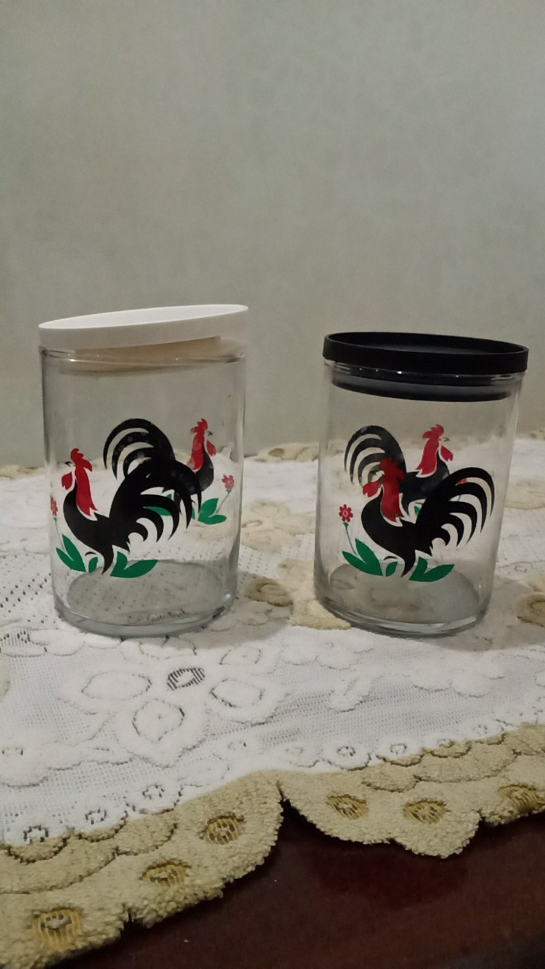 Toples Kaca Tinggi Ayam Jago / Ukuran 650ml / Jar Kaca