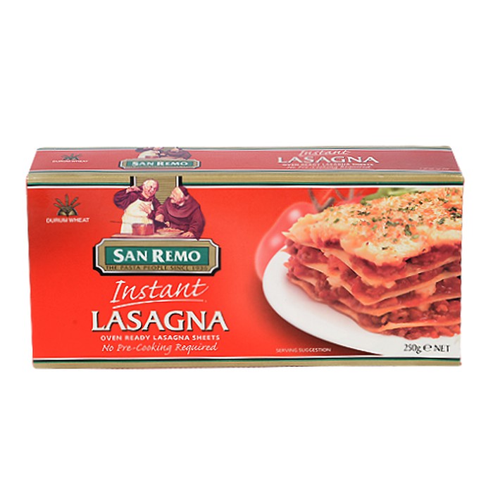 

San Remo Pasta Instant Lasagna 250 gr / Kulit Lasagna San Remo / Pasta