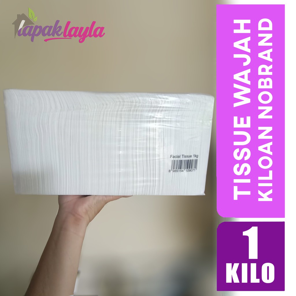 TISSUE WAJAH KILOAN NO LABEL MURAH 1 KILOGRAM