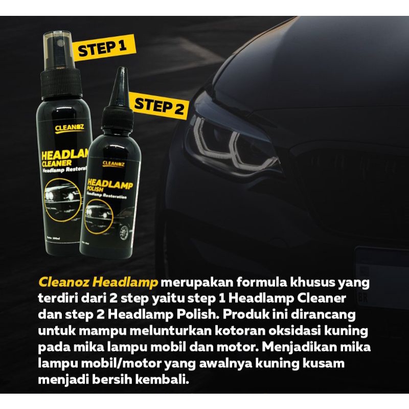 Cleanoz Headlamp Pembersih Lampu Mika Lampu Mobil Pembersih Kaca Lampu Mobil Kaca Spion Mobil