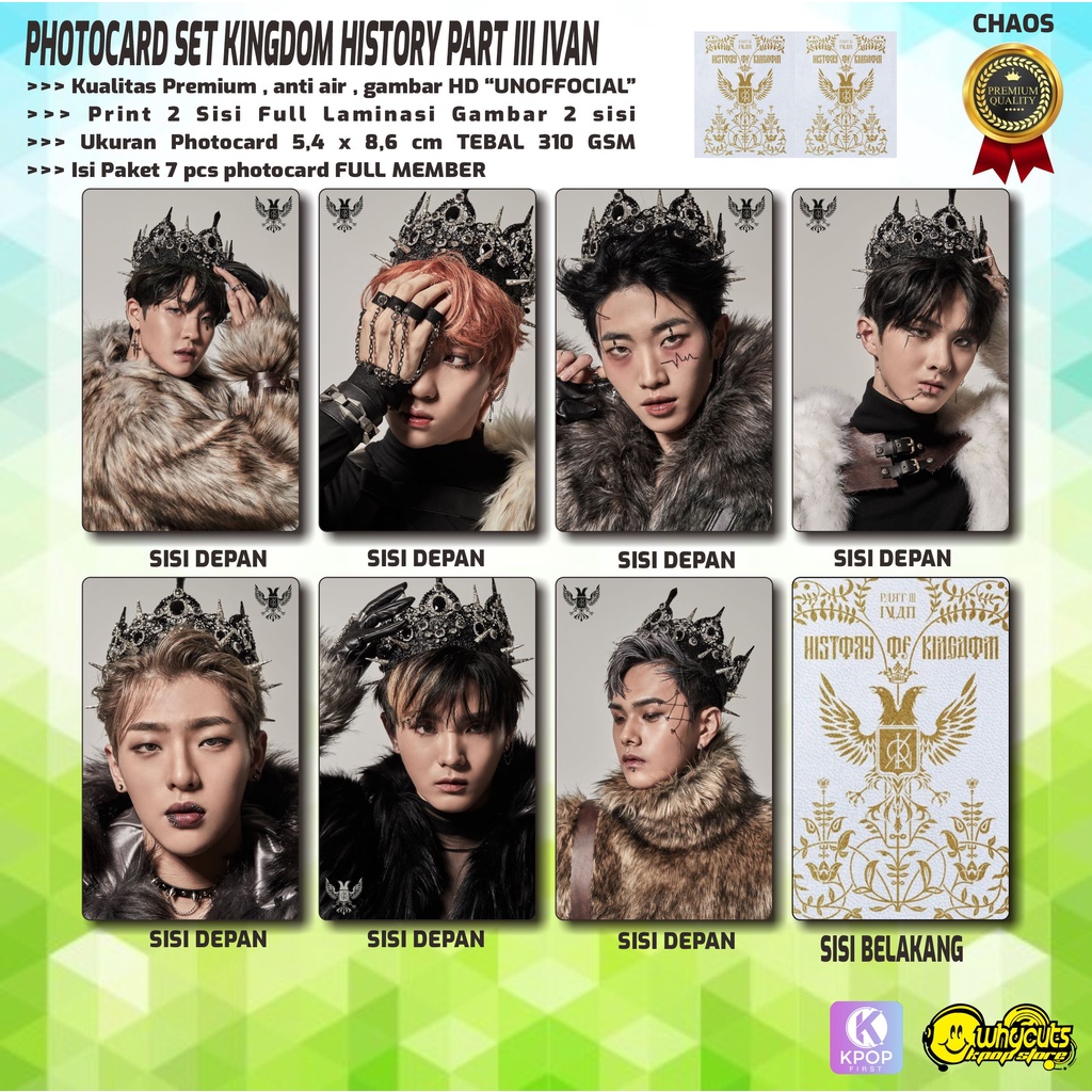 PHOTOCARD PC KPOP PREMIUM KINGDOM // KINGDOM HISTORY PART 3 // PRINT 2 SISI // FULL LAMINASI