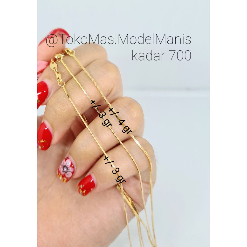 Kalung italy casandra emas kuning 700 kadar 16 K