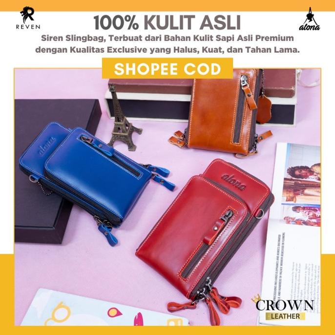 Muat Mini Asli HP Dompet Tas Kulit Wanita Selempang Multifungsi Sling
