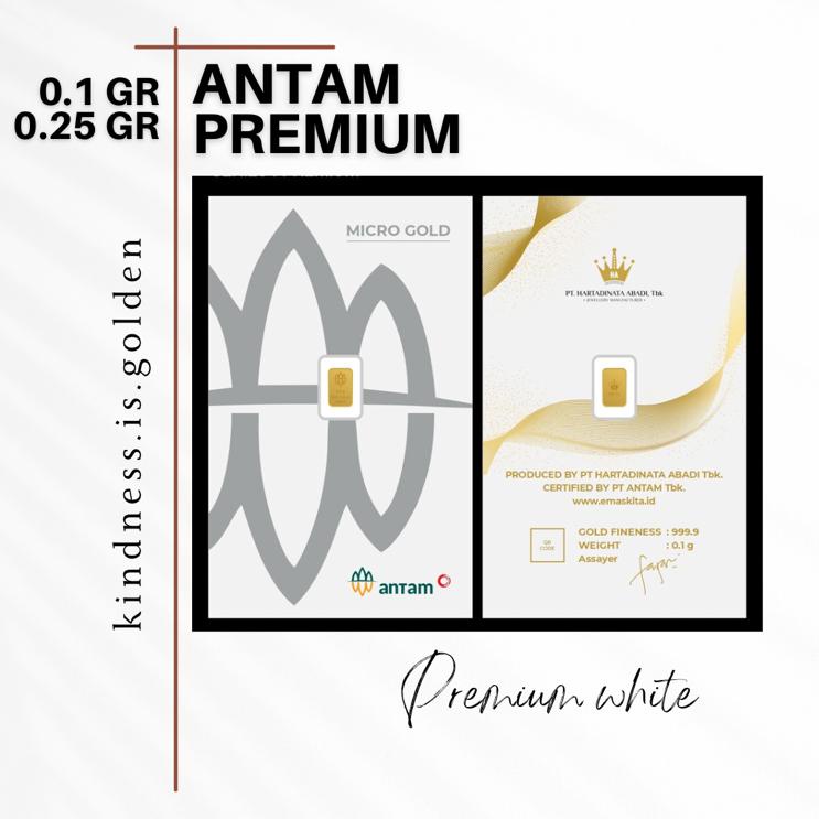 Premium White - Antam Premium Kado Emas 0,1 Gram 0,25 Gram