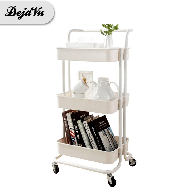 Dejavu Rak Troli Dapur Dorong Serbaguna Rak Salon Kamar Mandi Removable Rak Penyimpanan HRK502