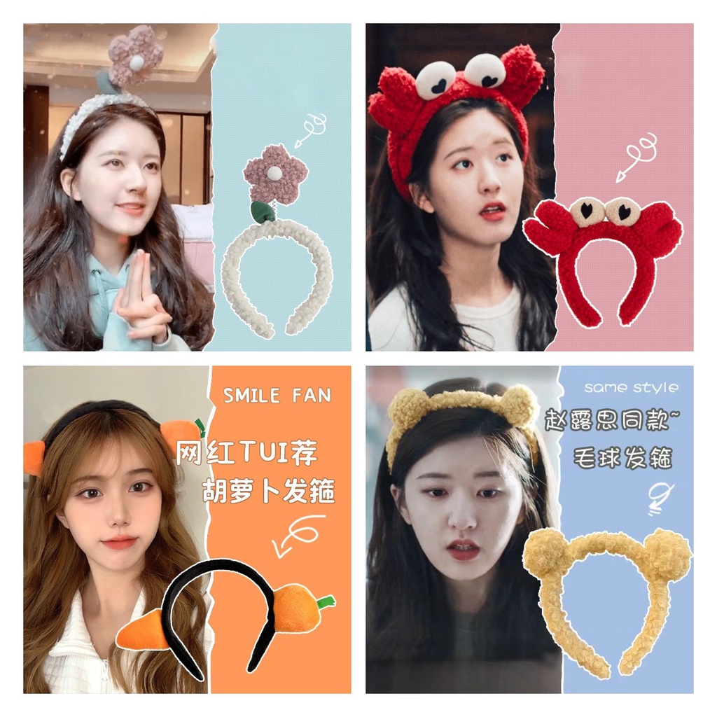 Bando Boneka Lucu Korean Style Import Headband Fashion Wanita Aksesoris Bandana / Bando Bandana Korea Wanita / Bando Kepiting, Bando Bunga Lucu Anak Dewasa, Bando Kartun