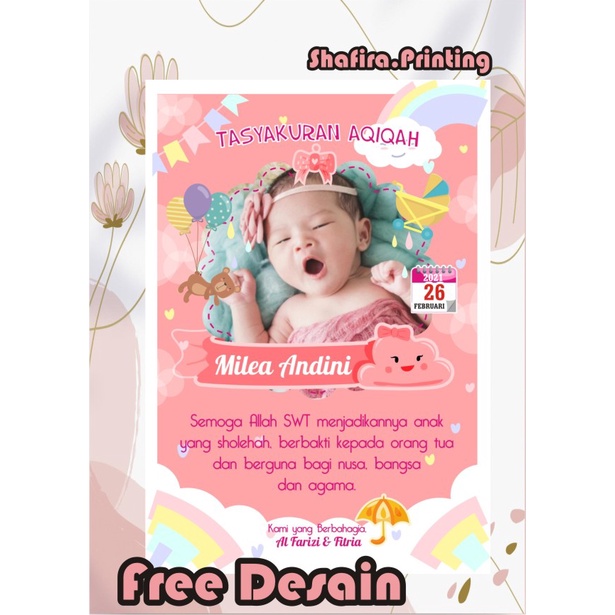 Kartu Tasyakuran Aqiqah / Undangan Tasyakuran Aqiqah
