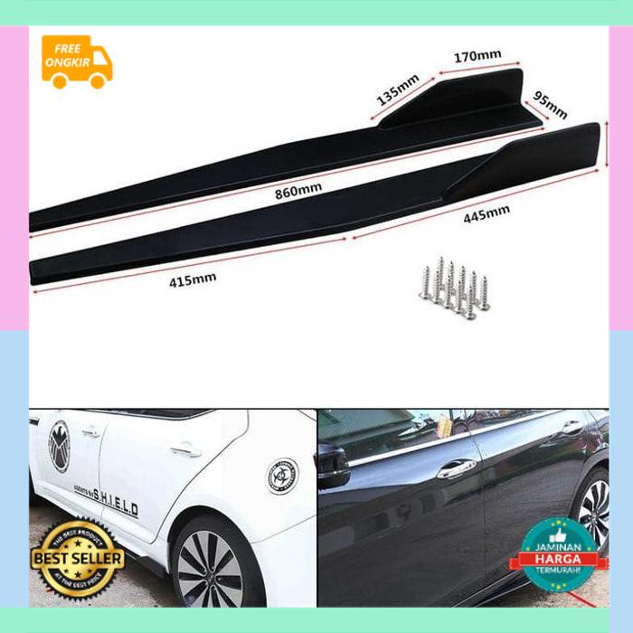 COD Side Skirt Mobil Winglet Canard Hitam Universal 86cm Universal